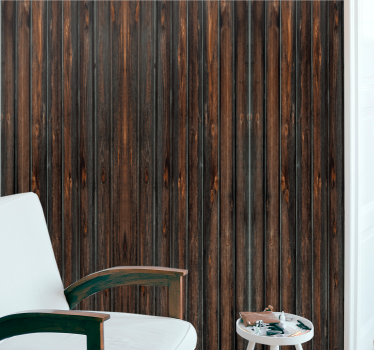 Papel mural madera elegantes paneles de color marrón oscuro - TenVinilo