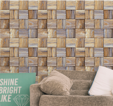 Papel mural madera madera tejida - TenVinilo