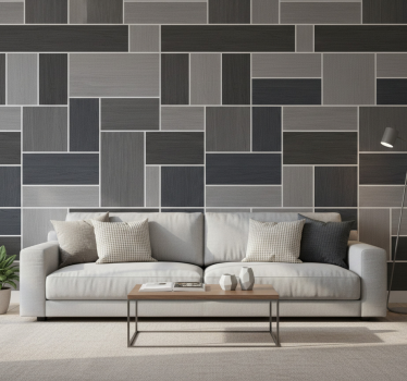 Papel mural madera paneles de madera gris - TenVinilo