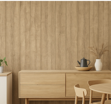 Papel mural madera roble natural lijado vertical - TenVinilo