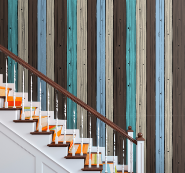 Papel mural madera tablones estilizados - TenVinilo