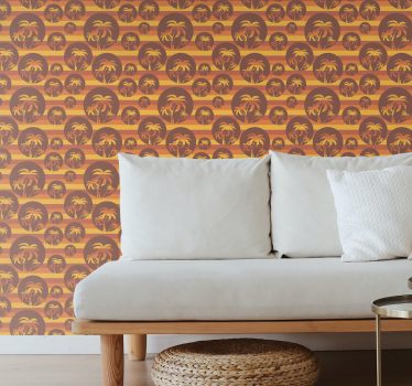 Papel mural vintage patrón de paraíso tropical - TenVinilo