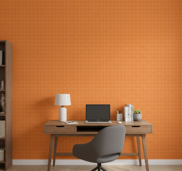 Papel mural oficinas color naranja impresionante - TenVinilo