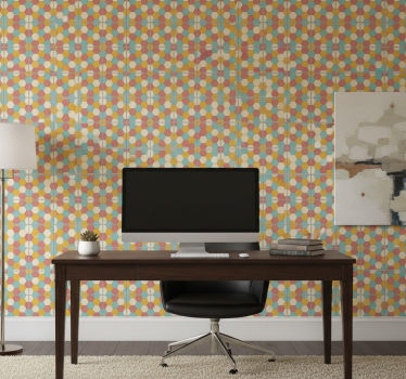 Papel mural oficinas diseño geométrico - TenVinilo