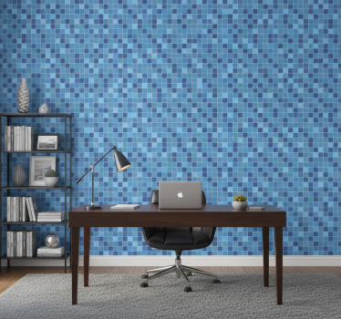 Papel mural oficinas mosaico geométrico - TenVinilo
