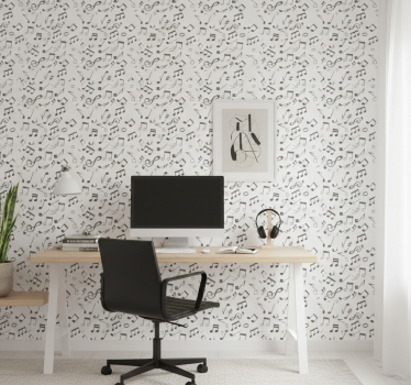 Papel mural oficinas notas musicales - TenVinilo