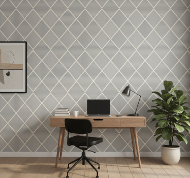 Papel mural oficinas rombos grises irregulares - TenVinilo