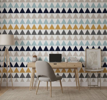 Papel mural oficinas triángulos nórdicos sobrios - TenVinilo