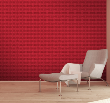 Papel mural rojo esencia de azulejo adornado - TenVinilo