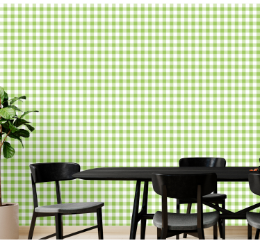 Papel mural comedor patrón de cuadros de cuadros - TenVinilo