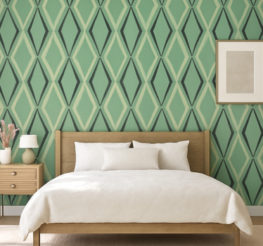 Papel mural vintage diamantes verdes de la década de 1930 - TenVinilo