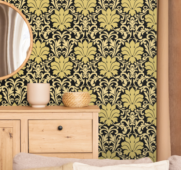 Papel mural vintage elegante decoración de damasco - TenVinilo