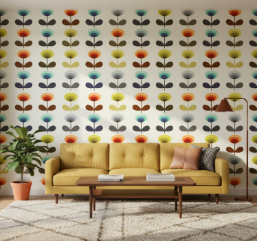 Papel mural vintage estilo años 70 - TenVinilo