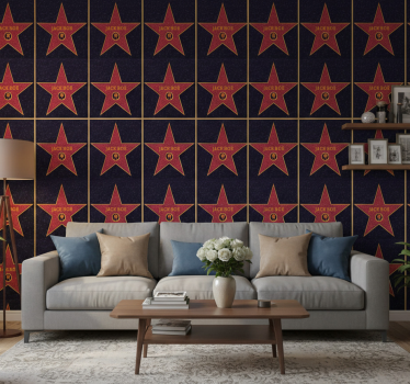 Papel mural vintage estrella de hollywood con nombre - TenVinilo