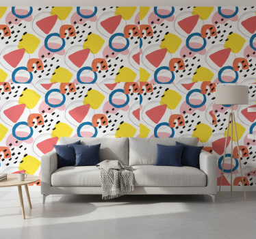 Papel mural vintage patrón geométrico artístico - TenVinilo