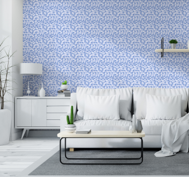 Papel pintado 3D azul triángulos y cuadrados - TenVinilo