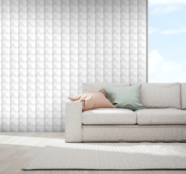 Papel pintado 3D cuadrados blancos - TenVinilo