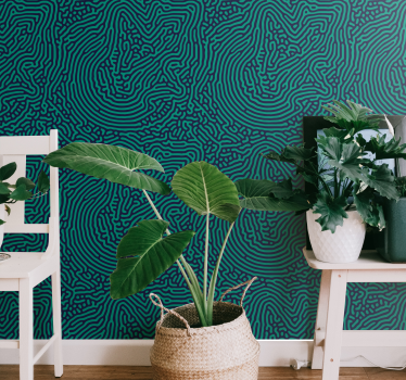 Papel pared 3D rayas laberinto enredado - TenVinilo