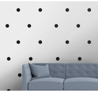 Papel pared abstracto Puntos negros estilo nórdico - TenVinilo