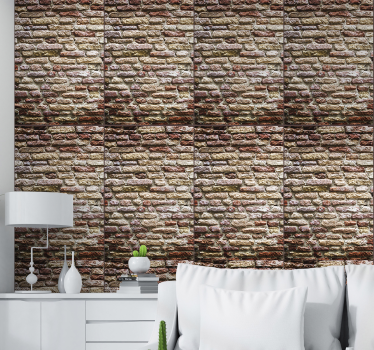 Papel pared efecto 3D textura ladrillos - TenVinilo