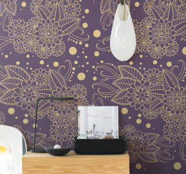 Papel pared flores grandes paisley - TenVinilo