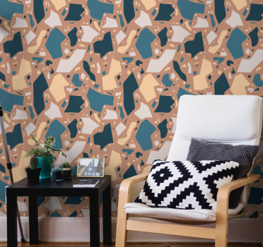 Papel pared imitación piedra de mosaico - TenVinilo