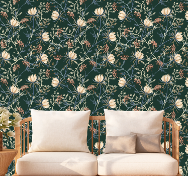 Papel pared naturaleza Estilo 'restaurar esmeralda' - TenVinilo