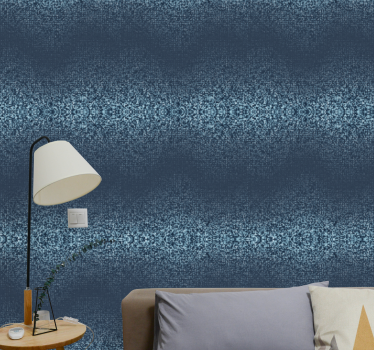 Papel pared rústico Diseño punteado cuadrado azul retro - TenVinilo