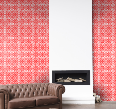Papel pared vintage adornos rosados - TenVinilo