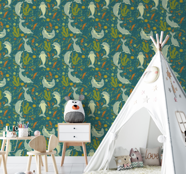 Papel mural animal fauna submarina - TenVinilo