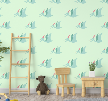 Papel mural dinosaurios pterodáctilos felices - TenVinilo