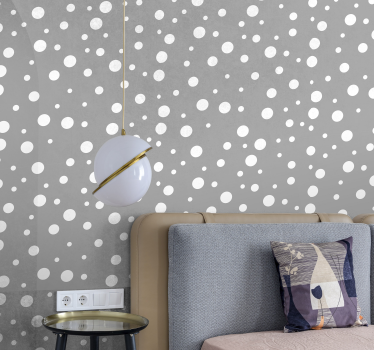 Papel pintado círculos Puntos grises de diferentes tamaños - TenVinilo