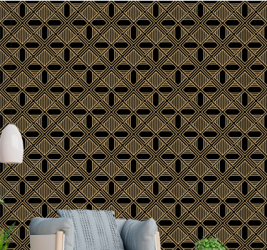 Papel pintado clásico Art deco gran patrón de estilo gatsby - TenVinilo