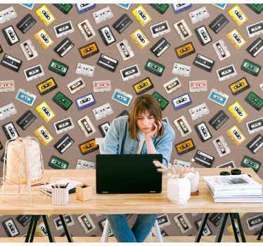 Papel pintado clásico Cintas retro - TenVinilo
