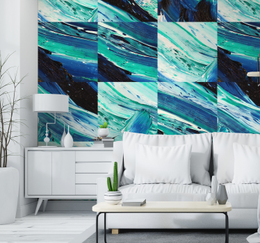 Papel pintado mármol en tonos azules - TenVinilo