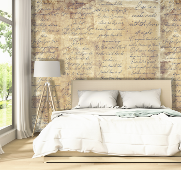 Papel pintado vintage versos Romeo y Julieta - TenVinilo
