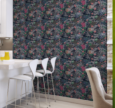 Papel pintado de cocina estilo oriental - TenVinilo