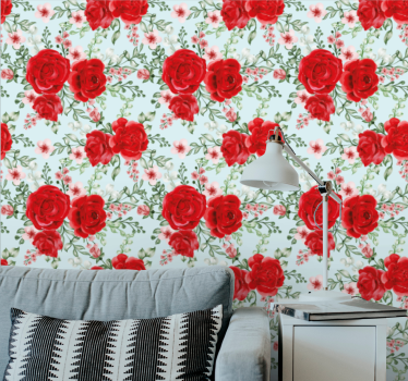 Papel pintado de flores Estilo de flores grandmillenial - TenVinilo