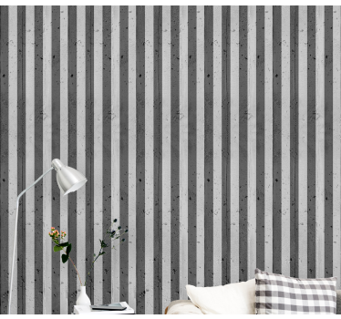Papel pintado imitación hormigón Hormigón con rayas negras - TenVinilo