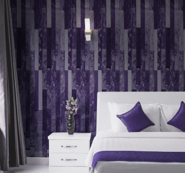 Papel pintado ladrillos en tonos morados - TenVinilo