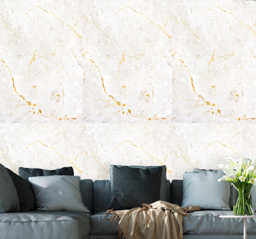 Papel pintado imitación marmol Mármol gris y dorado - TenVinilo