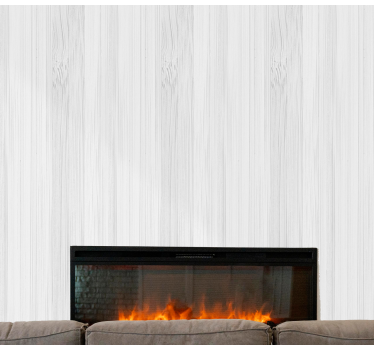 Papel mural dormitorio efecto madera blanca - TenVinilo