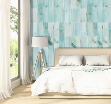 Papel pintado madera natural azulada - TenVinilo