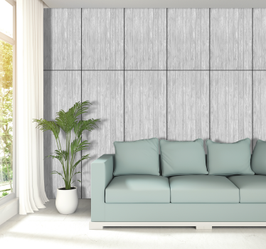 Papel pintado imitación madera natural gris vertical - TenVinilo