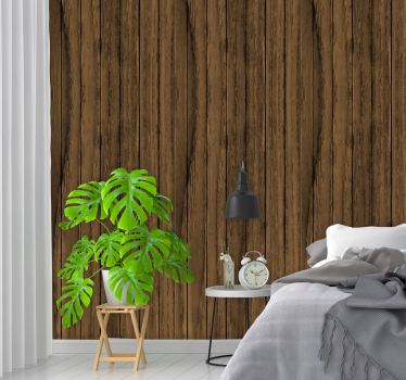 Papel pintado madera vertical marrón - TenVinilo