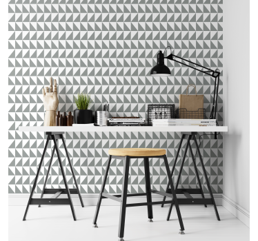 Papel mural oficinas patrón geométrico gris - TenVinilo