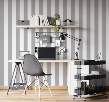 Papel mural oficinas rayas grises y blancas - TenVinilo