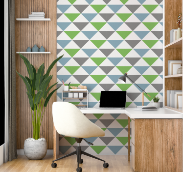 Papel mural oficinas triángulos de colores pastel - TenVinilo