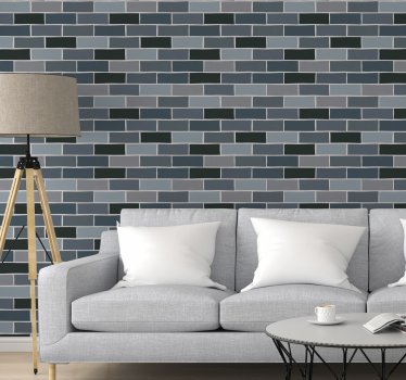 Papel pintado para baño Piedra gris ladrillos ornamentales - TenVinilo