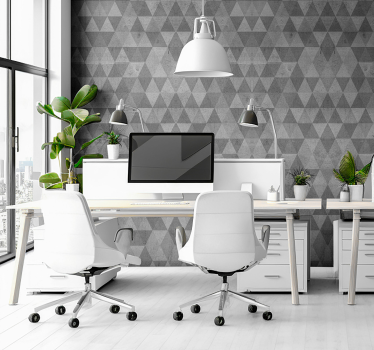 Papel pintado oficinas triángulos efecto texturizado - TenVinilo